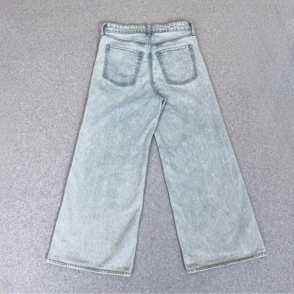 Old Navy Wide Leg Jeans Womens 4 Sky Hi A Line Blue Light Wash Denim Baggy READ - Picture 7 of 15